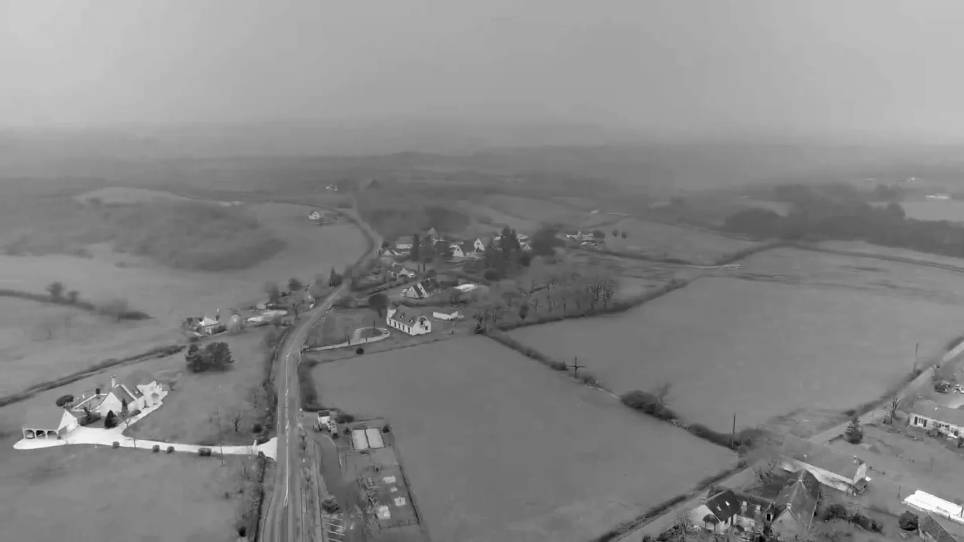 Plan aérien de campagne française pour vidéo promotionnelle de territoire